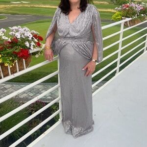 SHEIN Silver metallic dressy maxi dress